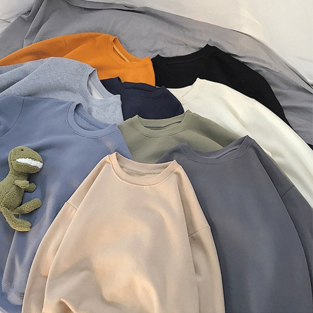 【台灣發貨】韓版刷毛寬鬆慵懶風長袖上衣 長袖上衣 長袖t恤 衣服 女裝 上衣【W21】-細節圖8