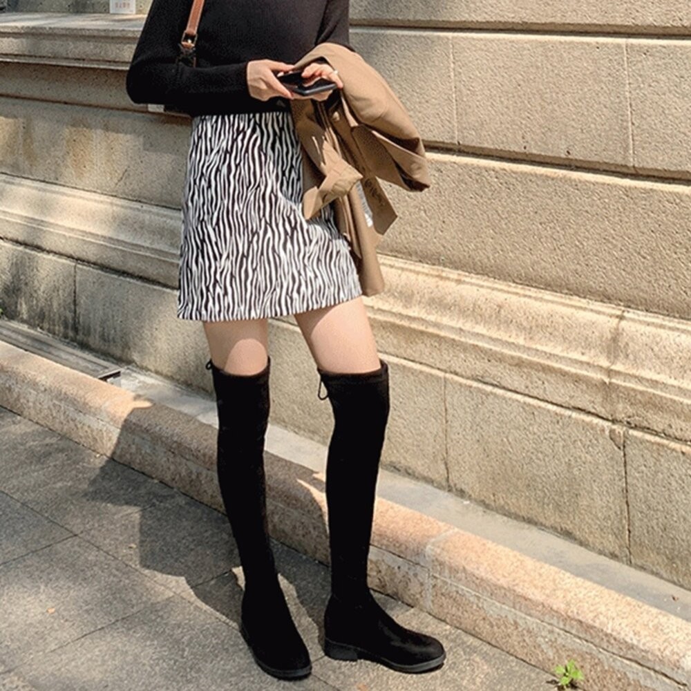 【台灣發貨】韓版毛絨高筒絨面過膝靴【O115】-細節圖6