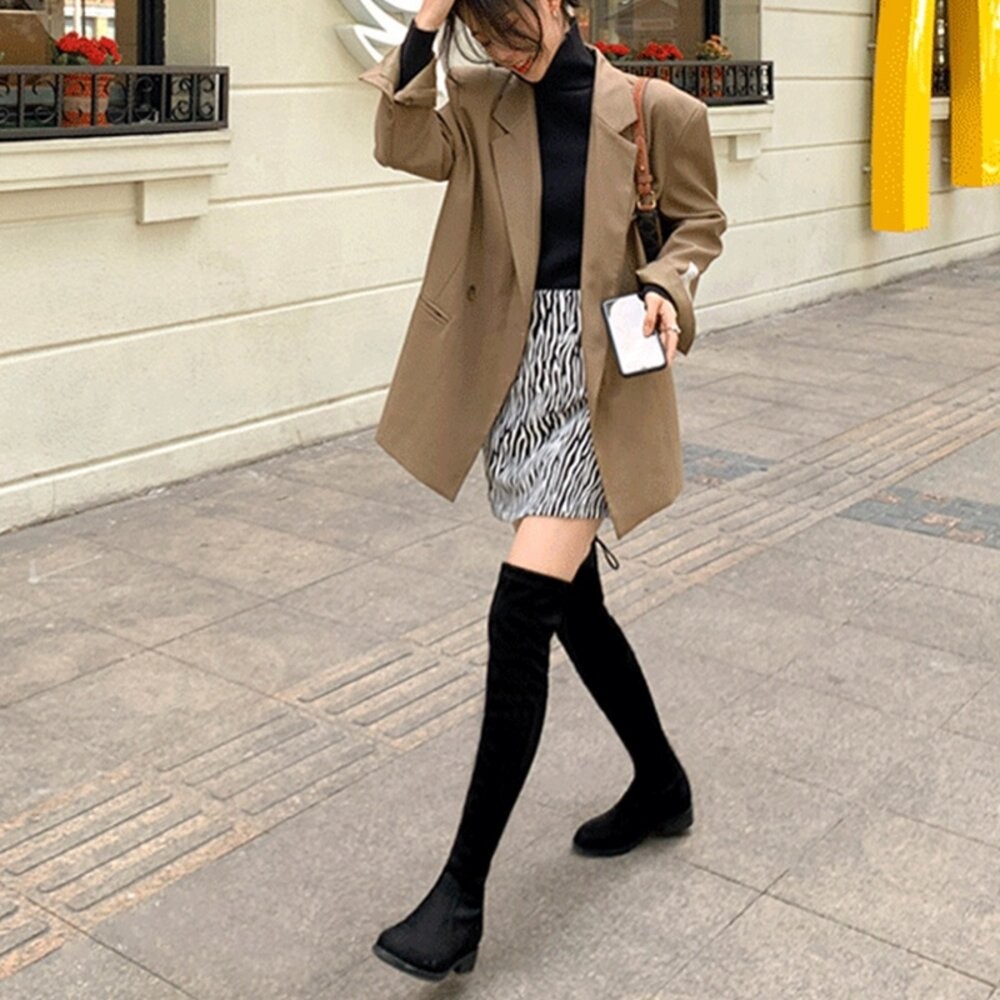 【台灣發貨】韓版毛絨高筒絨面過膝靴【O115】-細節圖7