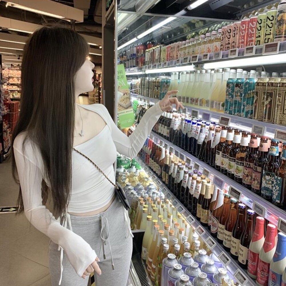 【台灣發貨】韓版設計感彈性顯瘦抽繩長袖上衣 長袖上衣 長袖t恤 衣服 女裝 上衣【W313】-細節圖5