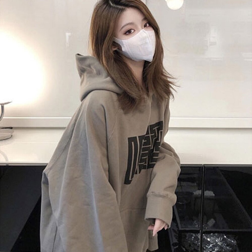 【台灣發貨】韓版復古內刷毛連帽寬鬆上衣 長袖上衣 長袖t恤 衣服 女裝 上衣【W312】-細節圖2