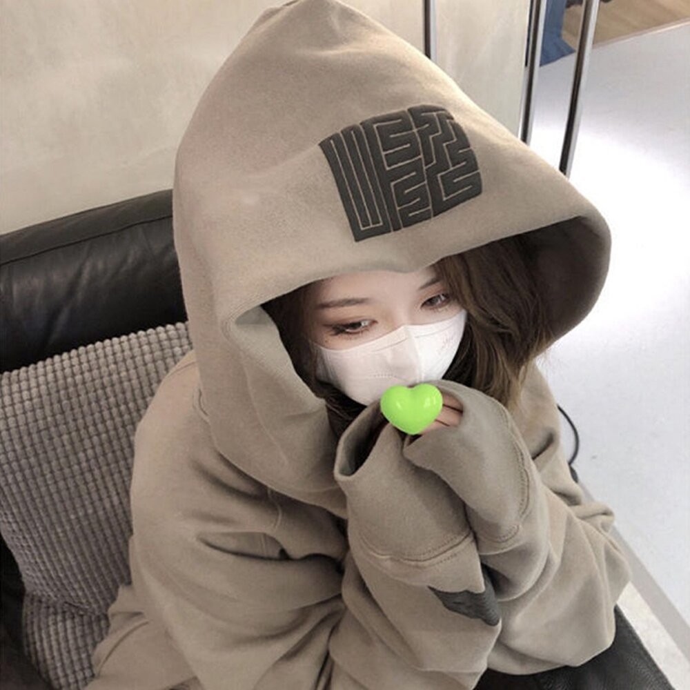 【台灣發貨】韓版復古內刷毛連帽寬鬆上衣 長袖上衣 長袖t恤 衣服 女裝 上衣【W312】-細節圖6