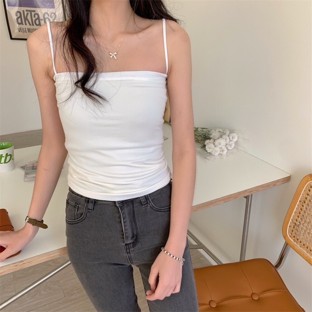 【台灣發貨】韓版加厚內刷毛平口背心 小可愛 背心 衣服 女裝 上衣【V233】-細節圖7