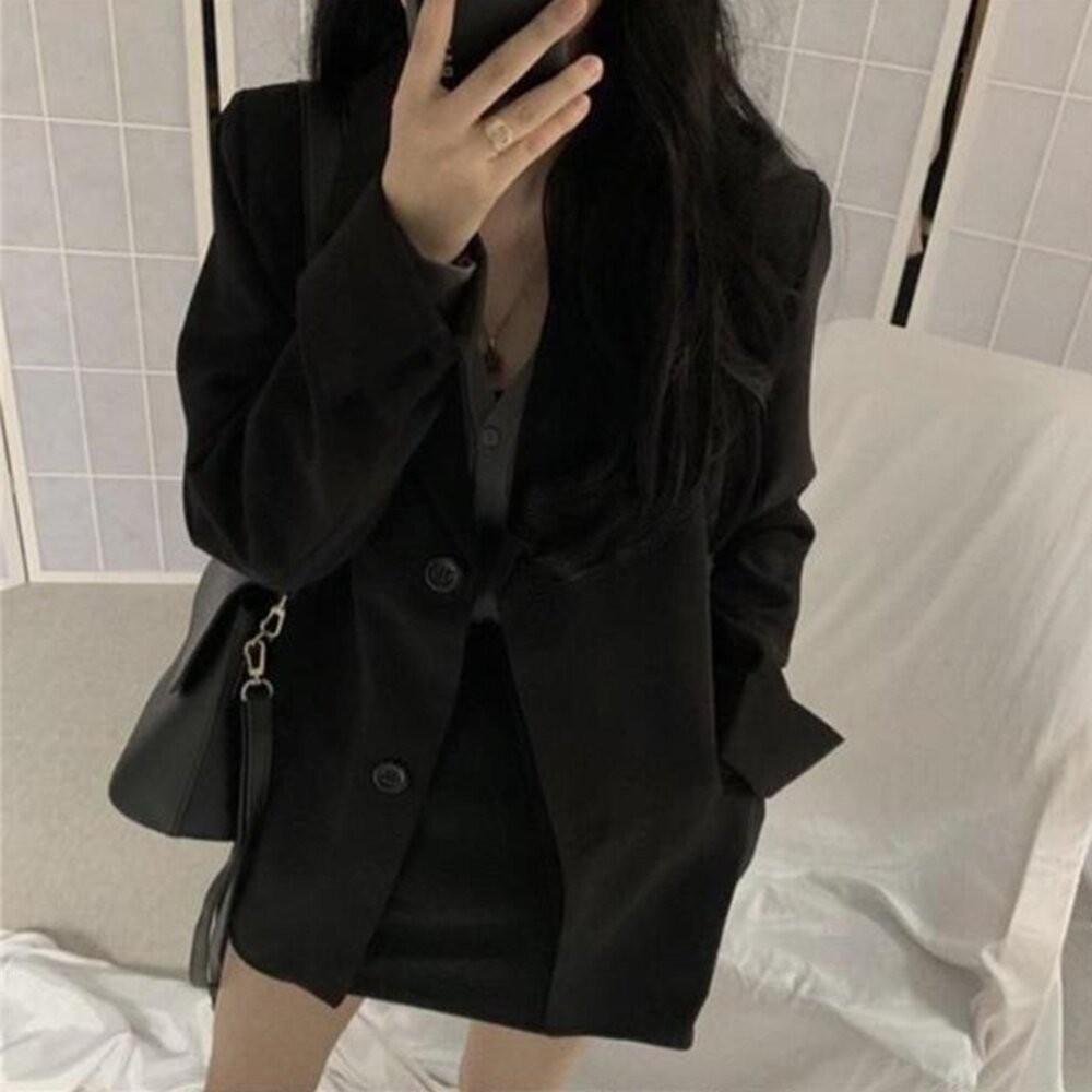 【台灣發貨】韓版氣質寬鬆小西服外套 外套 防曬外套 女裝 上衣 衣服【J222】-細節圖3