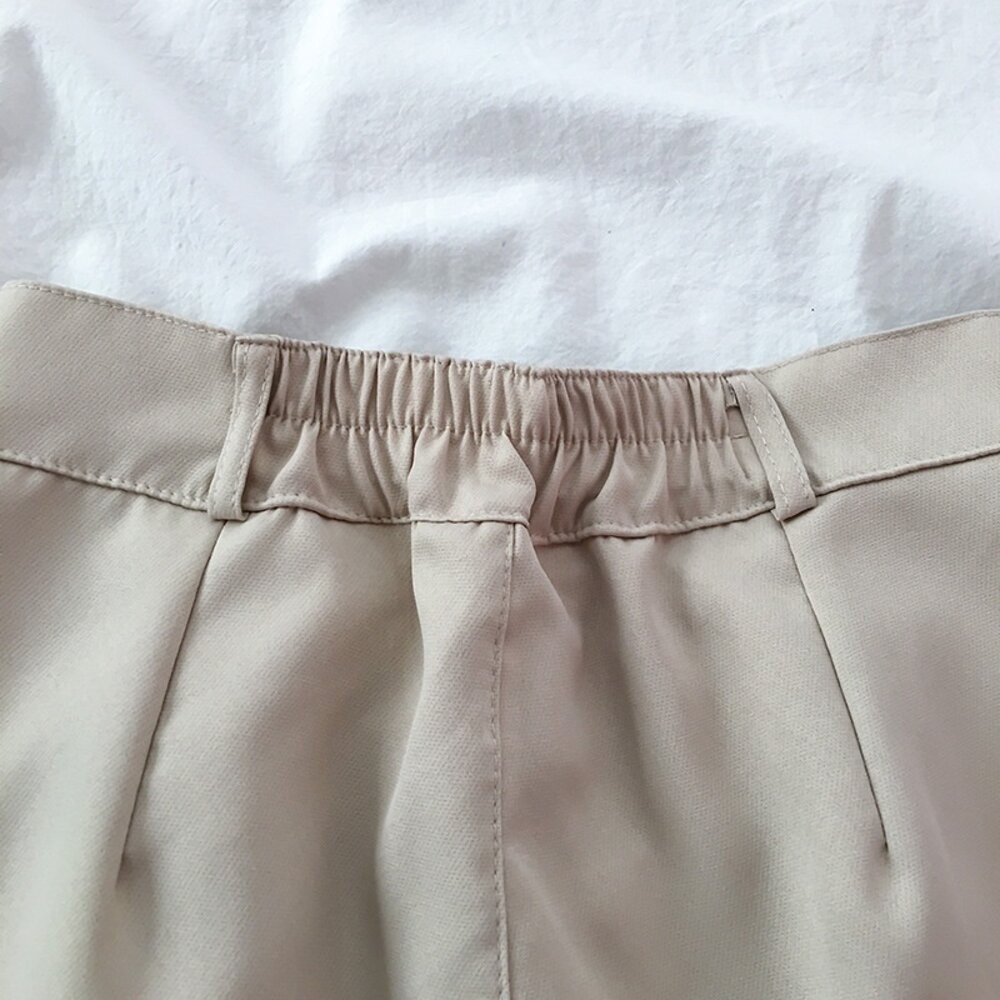 【台灣發貨】韓版垂感休閒寬鬆直筒高腰西裝短褲 短褲 褲子 女裝【P206】-細節圖5