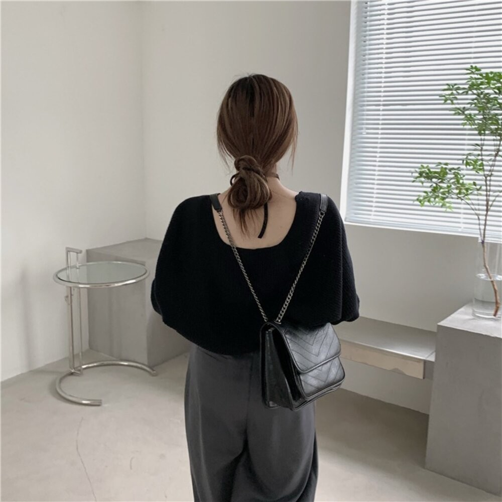 【台灣發貨】韓版薄款披肩防曬鏤空短版外套 長袖上衣 長袖t恤 衣服 女裝 上衣【J195】-細節圖7