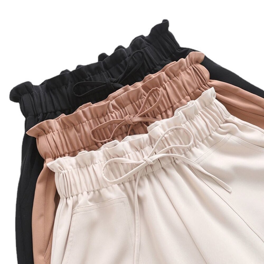 【台灣發貨】韓版寬鬆高腰顯瘦花苞短褲 短褲 褲子 女裝【P200】-細節圖7