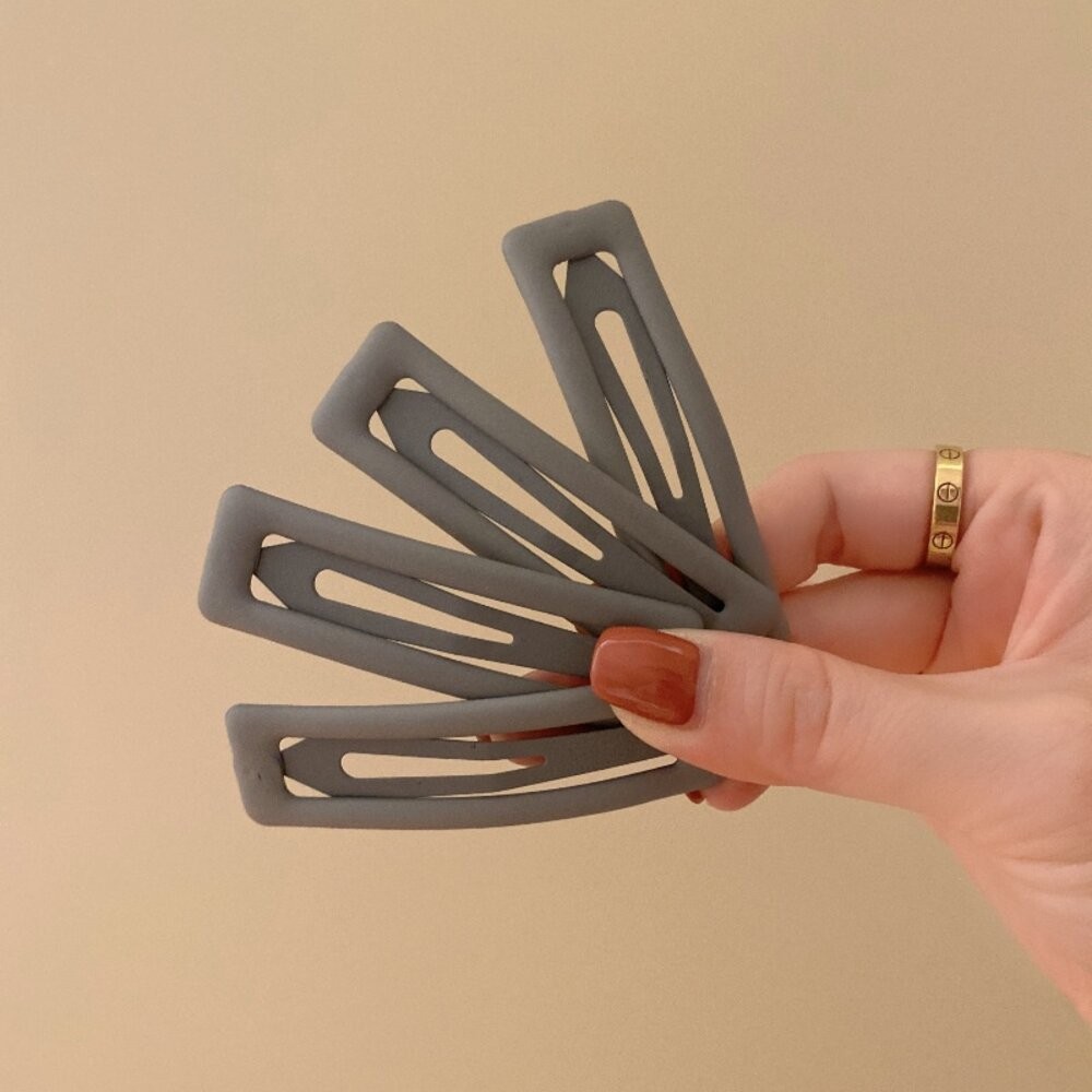 【台灣發貨】基本款長方形磨砂髮夾【N98】-細節圖4