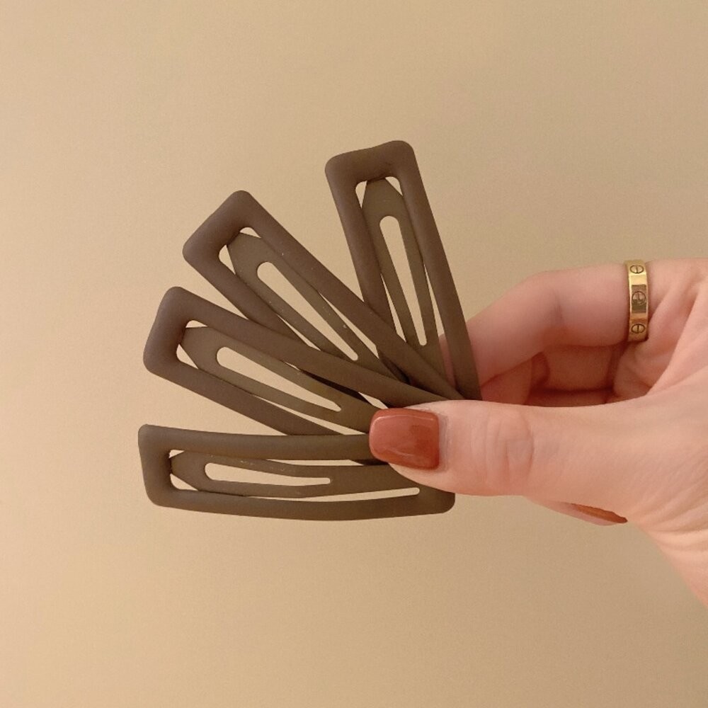 【台灣發貨】基本款長方形磨砂髮夾【N98】-細節圖5