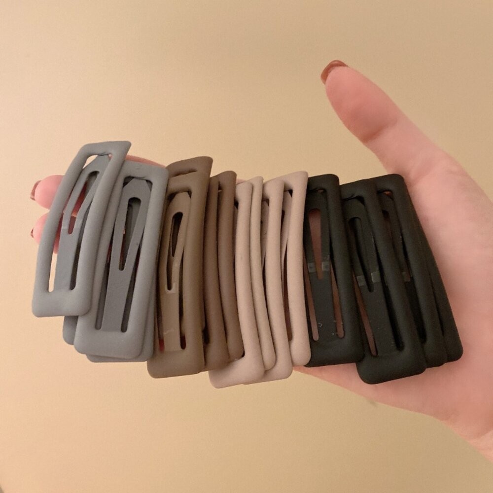 【台灣發貨】基本款長方形磨砂髮夾【N98】-細節圖9