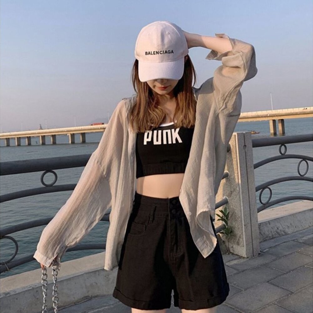 【台灣發貨】韓版高腰捲邊顯瘦牛仔短褲 短褲 褲子 女裝【P199】-細節圖2