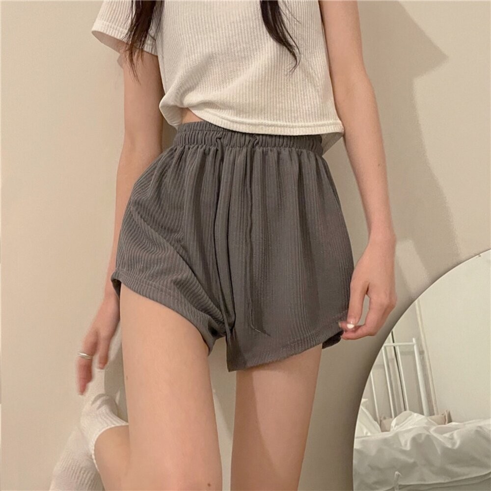 【台灣發貨】韓版居家休閒高腰短褲 短褲 褲子 女裝【P191】-細節圖6