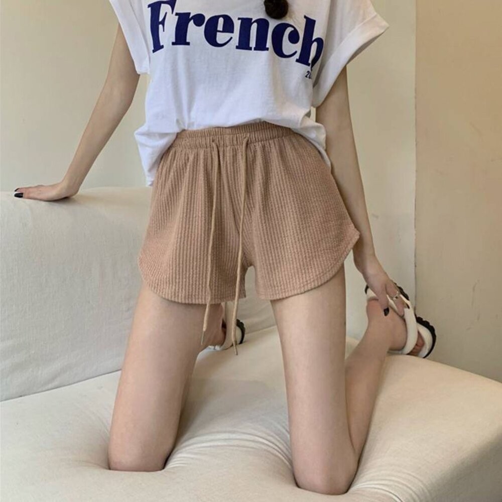 【台灣發貨】韓版居家休閒高腰短褲 短褲 褲子 女裝【P191】-細節圖3