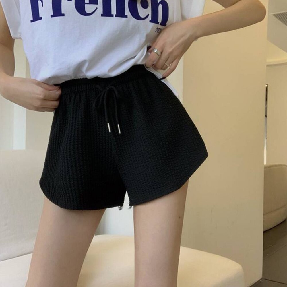 【台灣發貨】韓版居家休閒高腰短褲 短褲 褲子 女裝【P191】-細節圖5