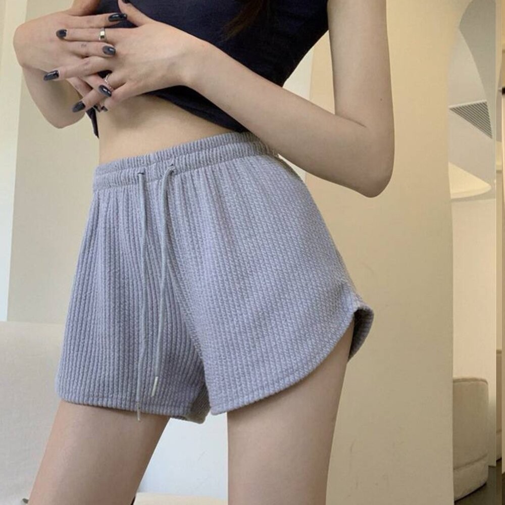 【台灣發貨】韓版居家休閒高腰短褲 短褲 褲子 女裝【P191】-細節圖7