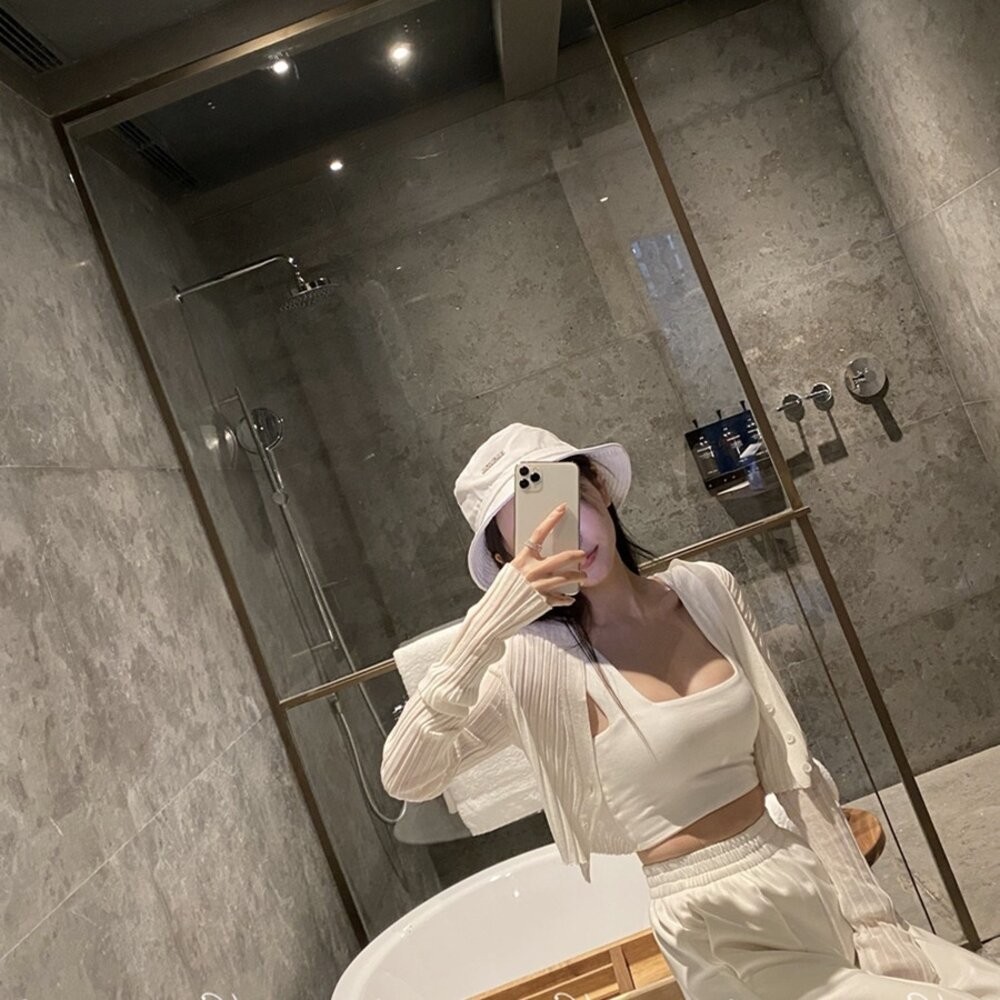 【台灣發貨】韓版V領長袖針織外套 外套 防曬外套 女裝 上衣 衣服 【J129】-細節圖3