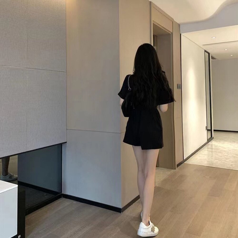 【台灣發貨】韓版收腰顯瘦雙排扣連體褲洋裝 連身裙 吊帶裙 吊帶褲 女裝【S192】-細節圖9