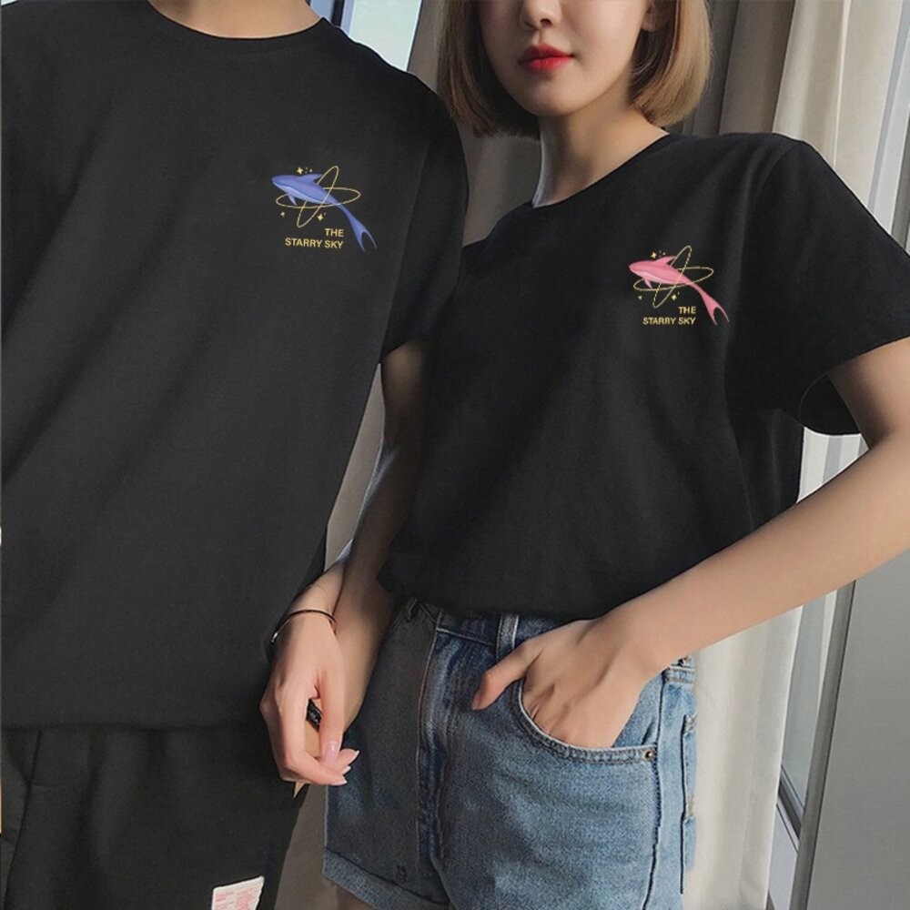 【台灣發貨】韓版寬鬆月亮圖案短袖上衣 衣服 女裝 t恤 短袖t恤 上衣【T441】-細節圖5