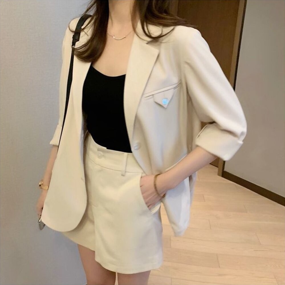 【台灣發貨】韓版洋氣小個子氣質西套裝 兩件式套裝 長袖上衣 長袖t恤 衣服 女裝 上衣 【S178】-細節圖3