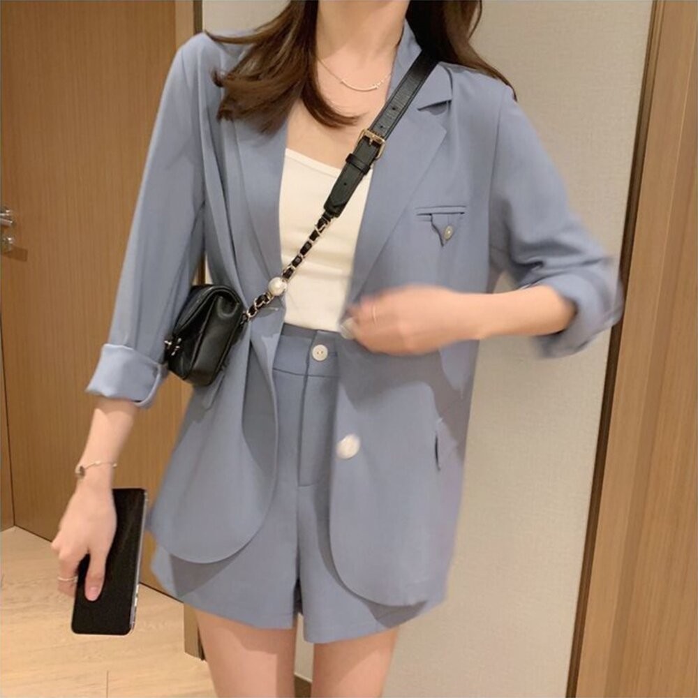 【台灣發貨】韓版洋氣小個子氣質西套裝 兩件式套裝 長袖上衣 長袖t恤 衣服 女裝 上衣 【S178】-細節圖5