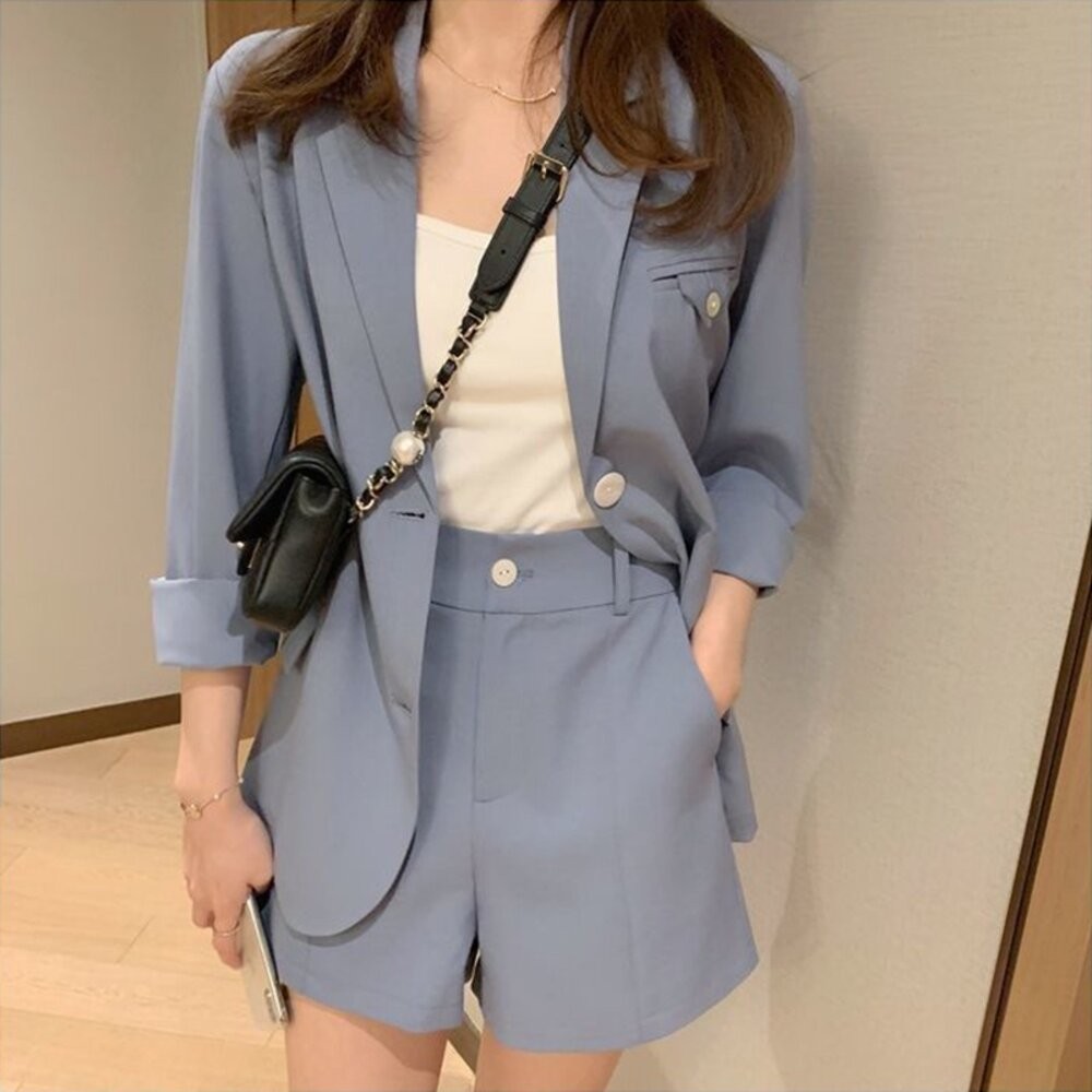 【台灣發貨】韓版洋氣小個子氣質西套裝 兩件式套裝 長袖上衣 長袖t恤 衣服 女裝 上衣 【S178】-細節圖6