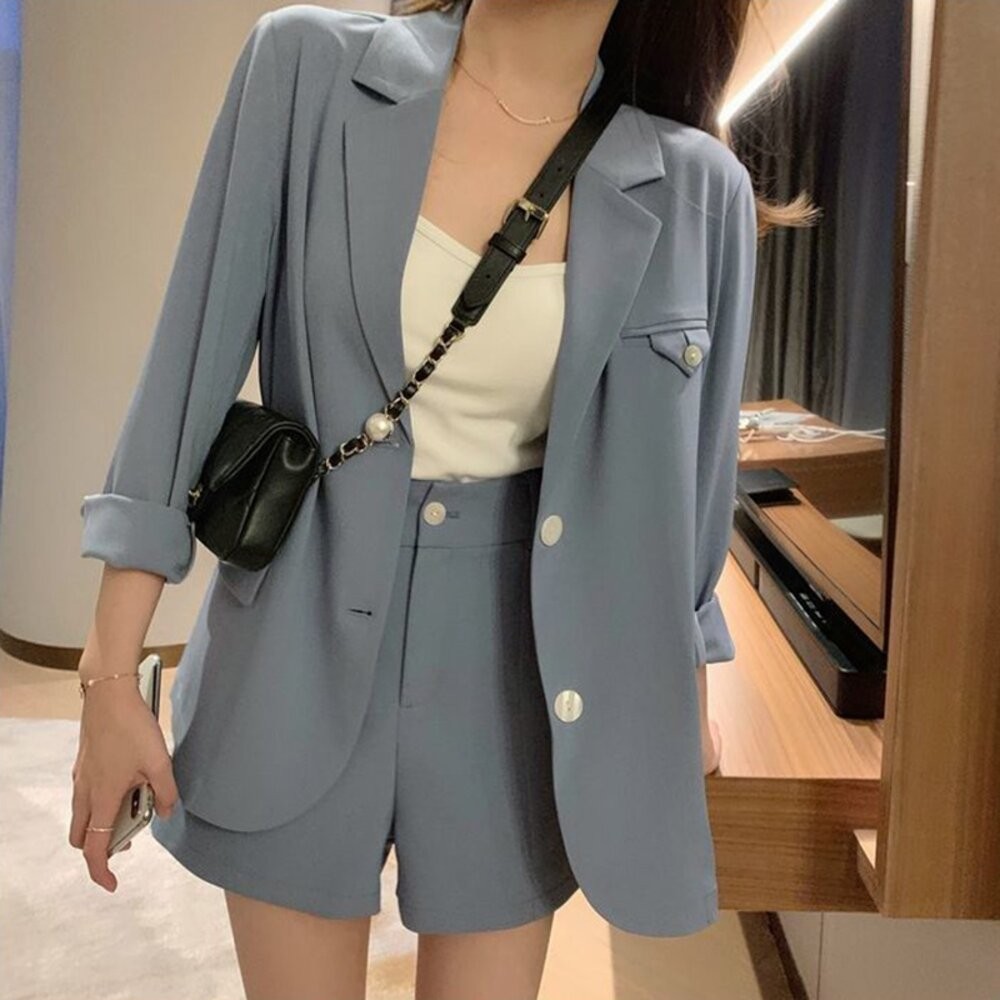 【台灣發貨】韓版洋氣小個子氣質西套裝 兩件式套裝 長袖上衣 長袖t恤 衣服 女裝 上衣 【S178】-細節圖8