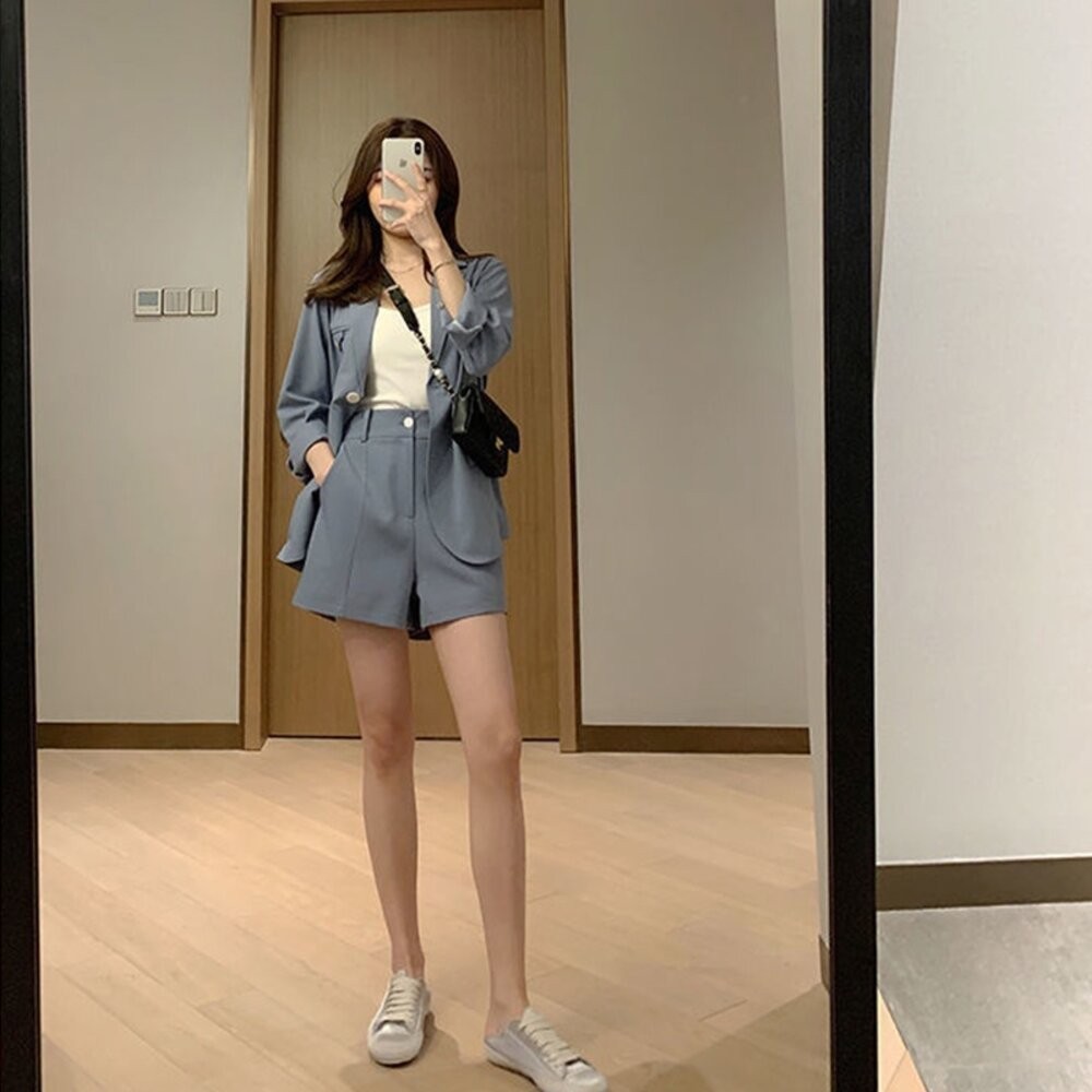 【台灣發貨】韓版洋氣小個子氣質西套裝 兩件式套裝 長袖上衣 長袖t恤 衣服 女裝 上衣 【S178】-細節圖9