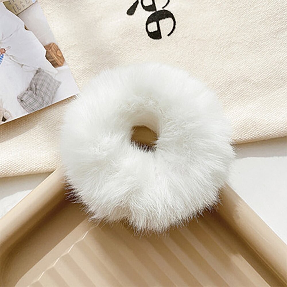 【台灣發貨】韓版多款白色氣質毛絨髮圈【N86】-細節圖6