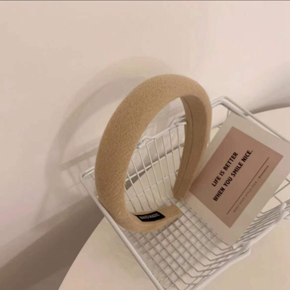 【台灣發貨】韓版寬邊奶茶色細髮箍【N83】-細節圖5