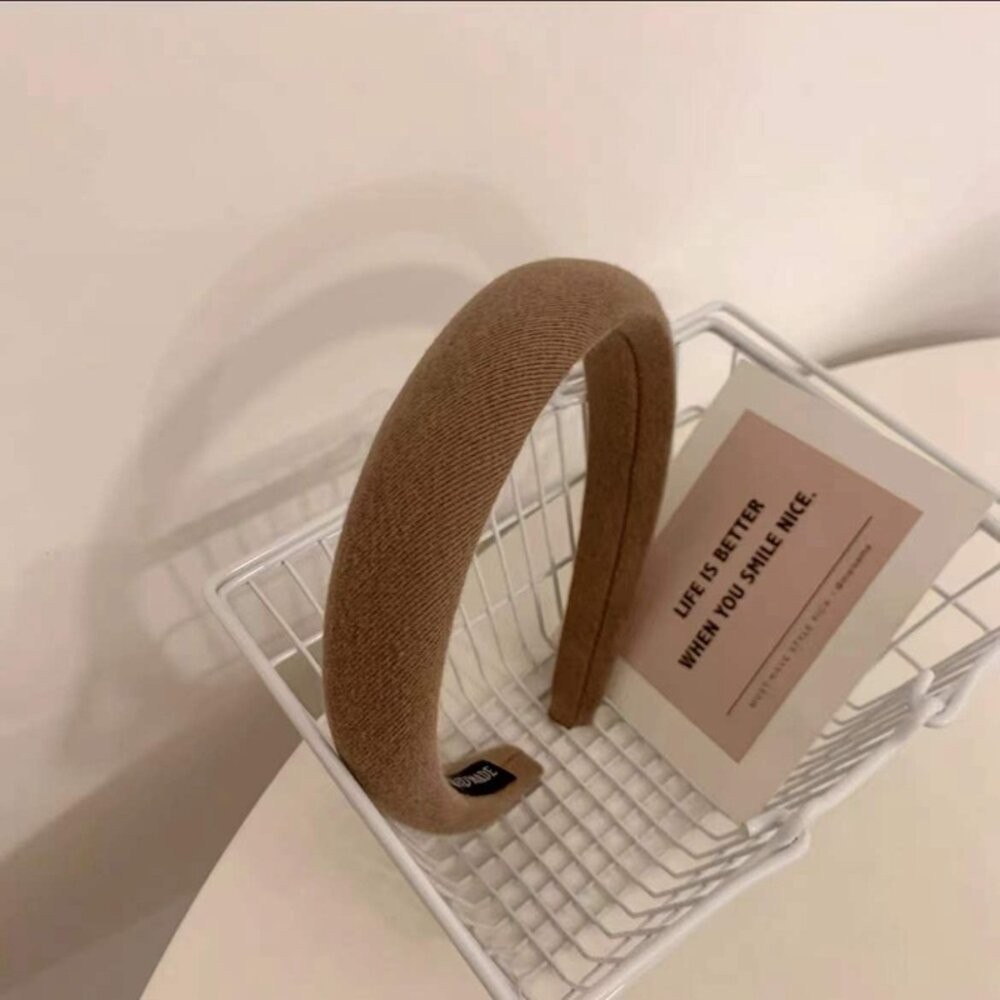 【台灣發貨】韓版寬邊奶茶色細髮箍【N83】-細節圖7