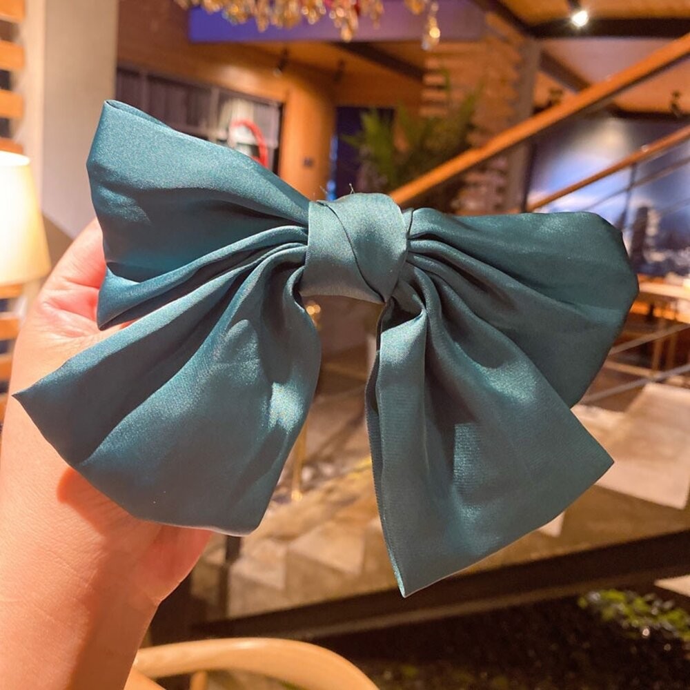 【台灣發貨】韓版奶茶色系大蝴蝶結髮夾【N72】-細節圖8