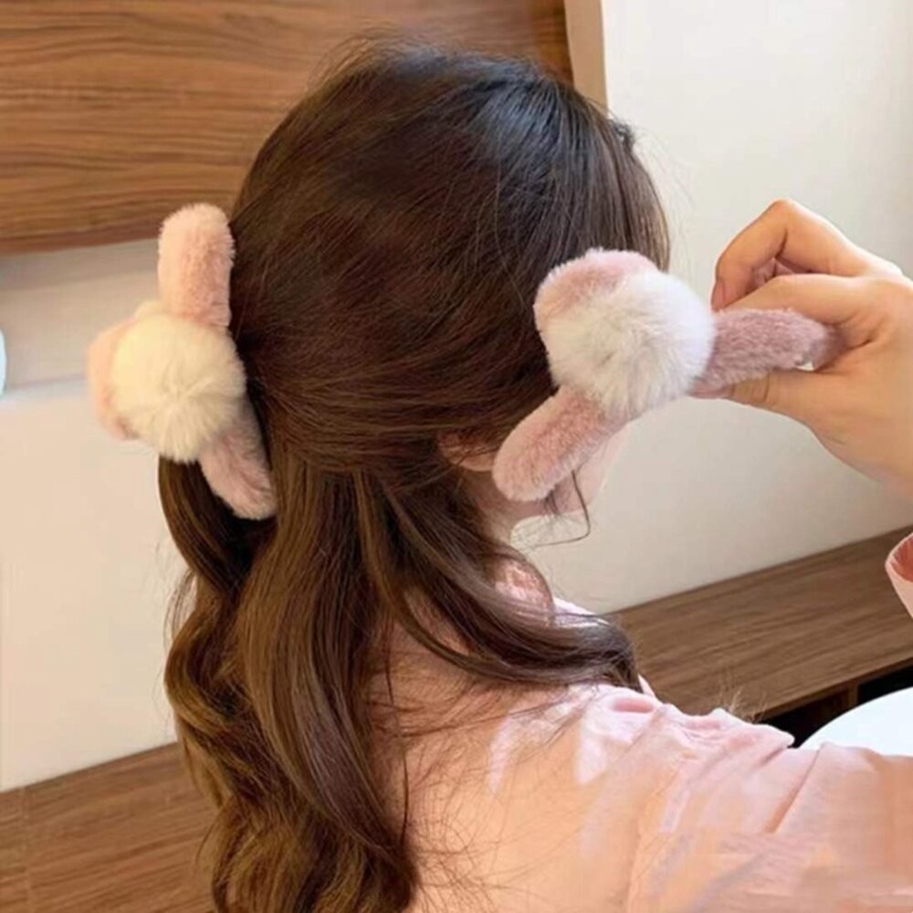 【台灣發貨】韓版氣質可愛毛絨髮夾【N77】-細節圖5