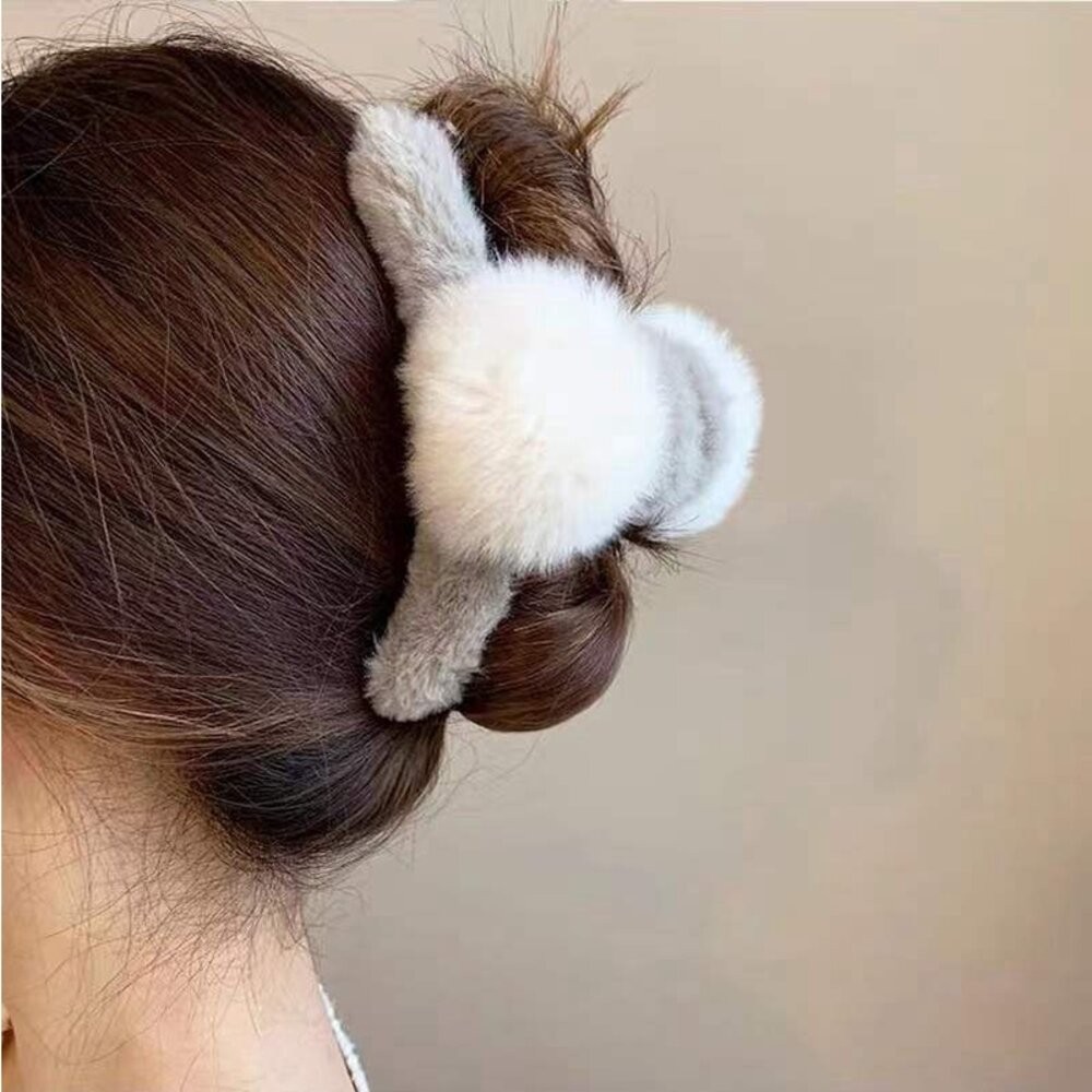 【台灣發貨】韓版氣質可愛毛絨髮夾【N77】-細節圖6