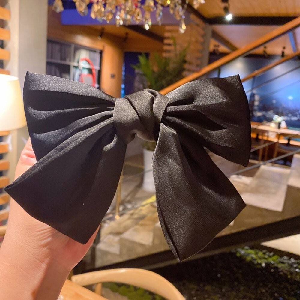 【台灣發貨】韓版氣質綢緞大蝴蝶結髮夾【N72】-細節圖6