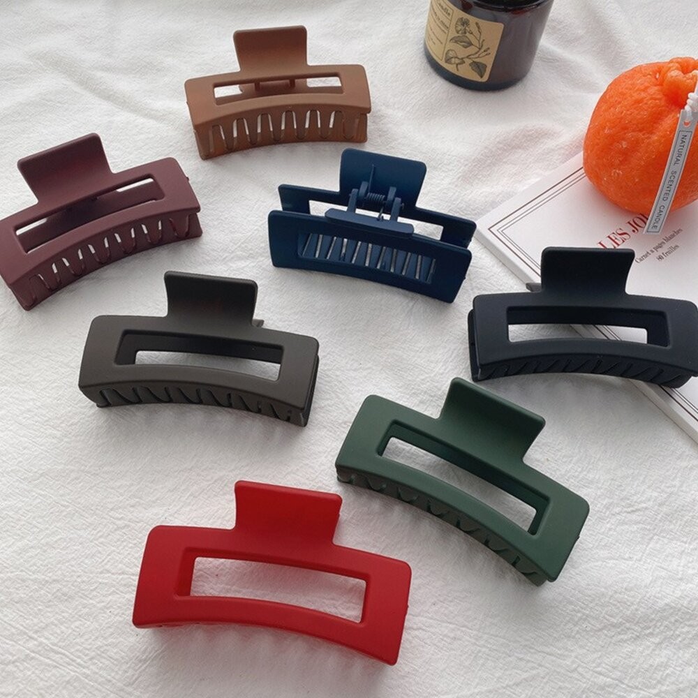 【台灣發貨】版氣質復古方形磨砂爪夾 髮夾 洗澡髮夾 髮夾 瀏海夾 髮飾 頭飾【N106】-細節圖2