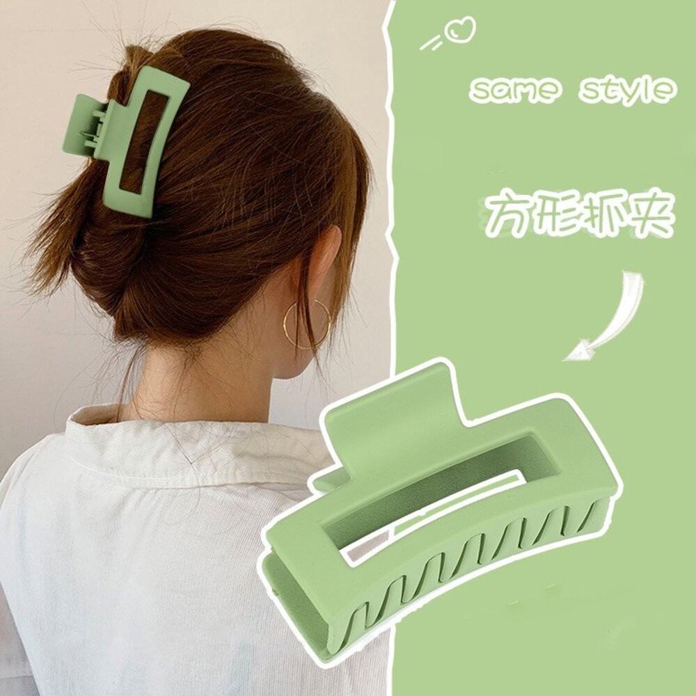 【台灣發貨】版氣質復古方形磨砂爪夾 髮夾 洗澡髮夾 髮夾 瀏海夾 髮飾 頭飾【N106】-細節圖6