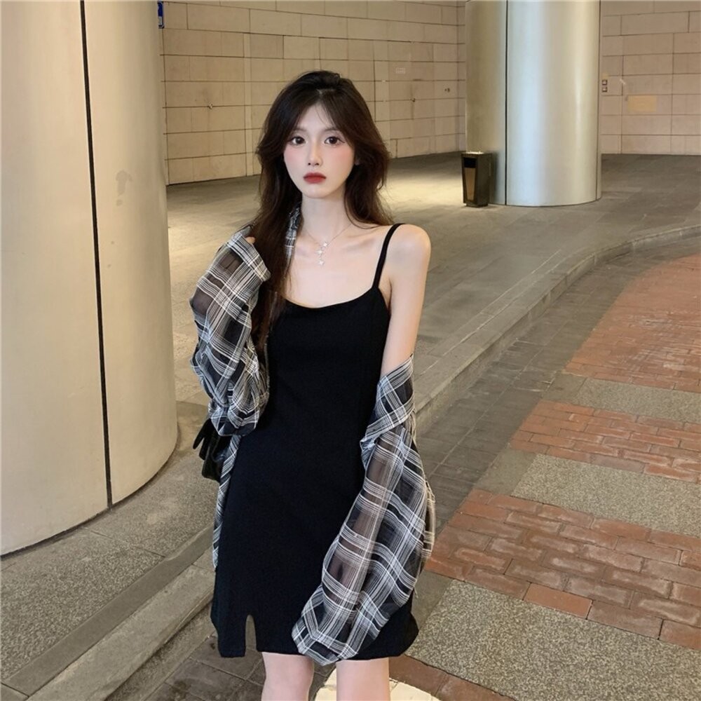 【台灣發貨】韓版慵懶風寬鬆格子防曬外套 外套 防曬外套 女裝 上衣 衣服【J161】-細節圖5