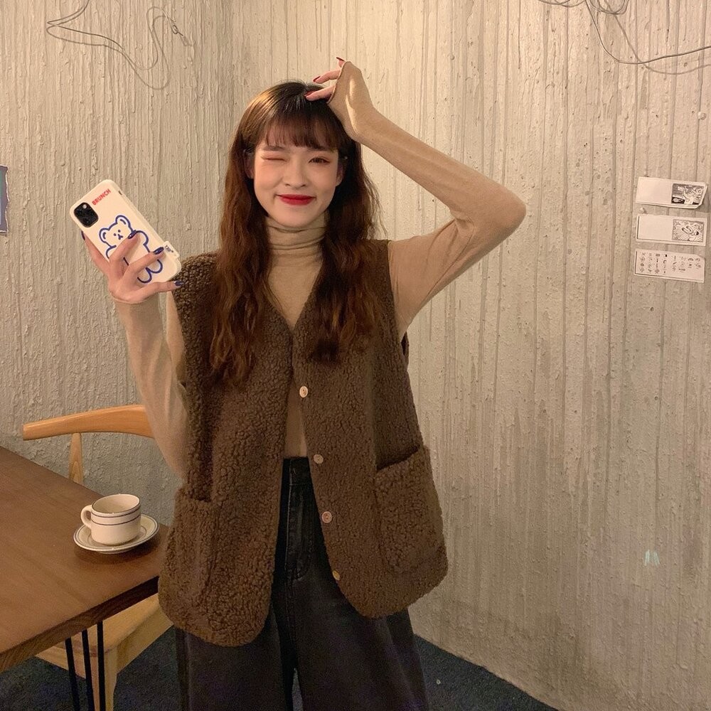 【台灣發貨】韓版顯瘦羊羔毛外套 外套 防曬外套 女裝 上衣 衣服 【J153】-細節圖4