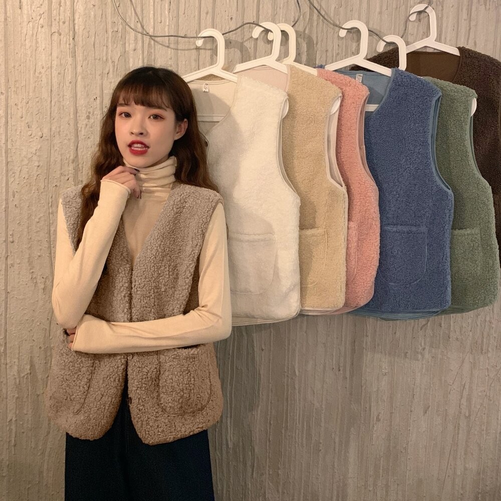 【台灣發貨】韓版顯瘦羊羔毛外套 外套 防曬外套 女裝 上衣 衣服 【J153】-細節圖5