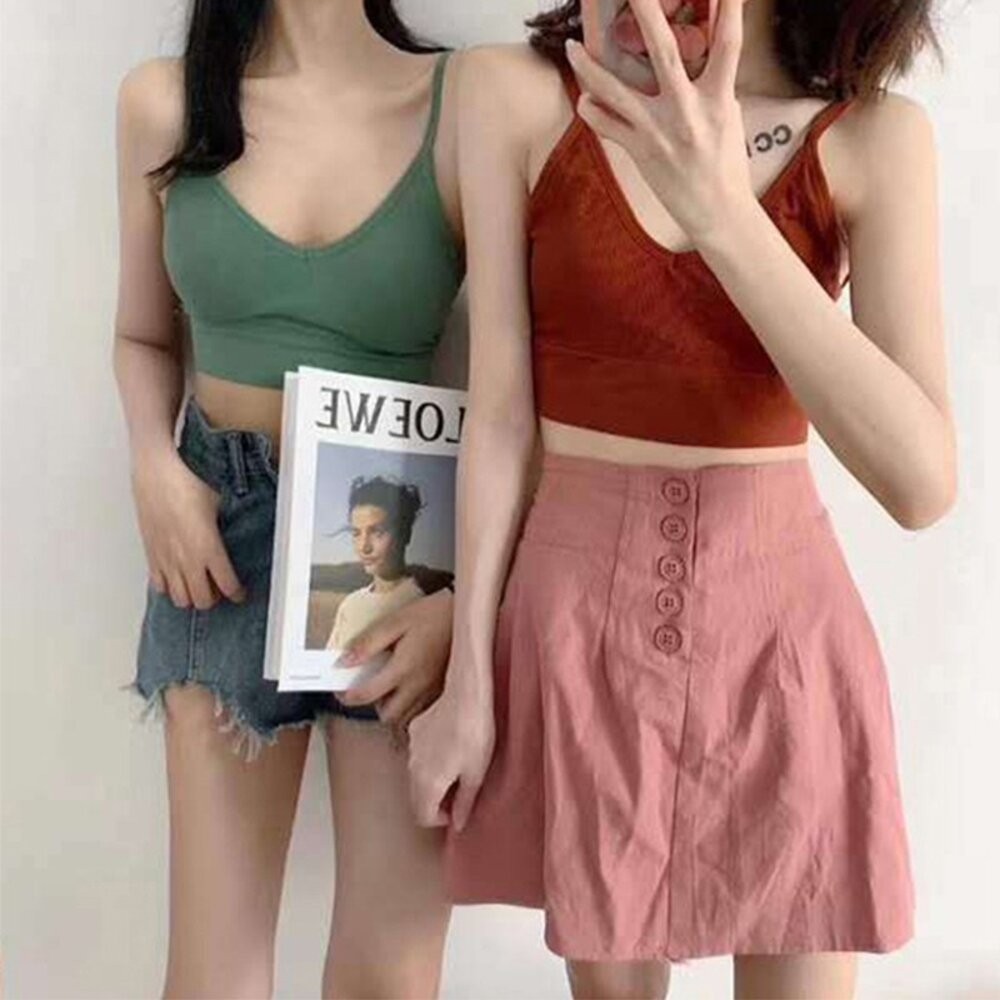 【台灣發貨】免穿內衣 附胸墊美背挖大U背超性感細肩 小可愛 背心 衣服 女裝 上衣【V92】-細節圖6