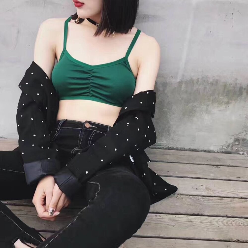 【台灣發貨】免穿內衣 好穿美背交叉彈力小可愛V54 小可愛 背心 衣服 女裝 上衣【V49】-細節圖4