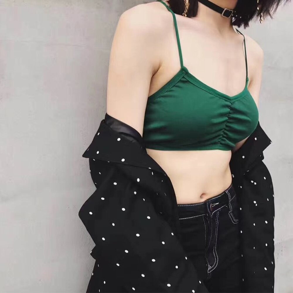 【台灣發貨】免穿內衣 好穿美背交叉彈力小可愛V54 小可愛 背心 衣服 女裝 上衣【V49】-細節圖5