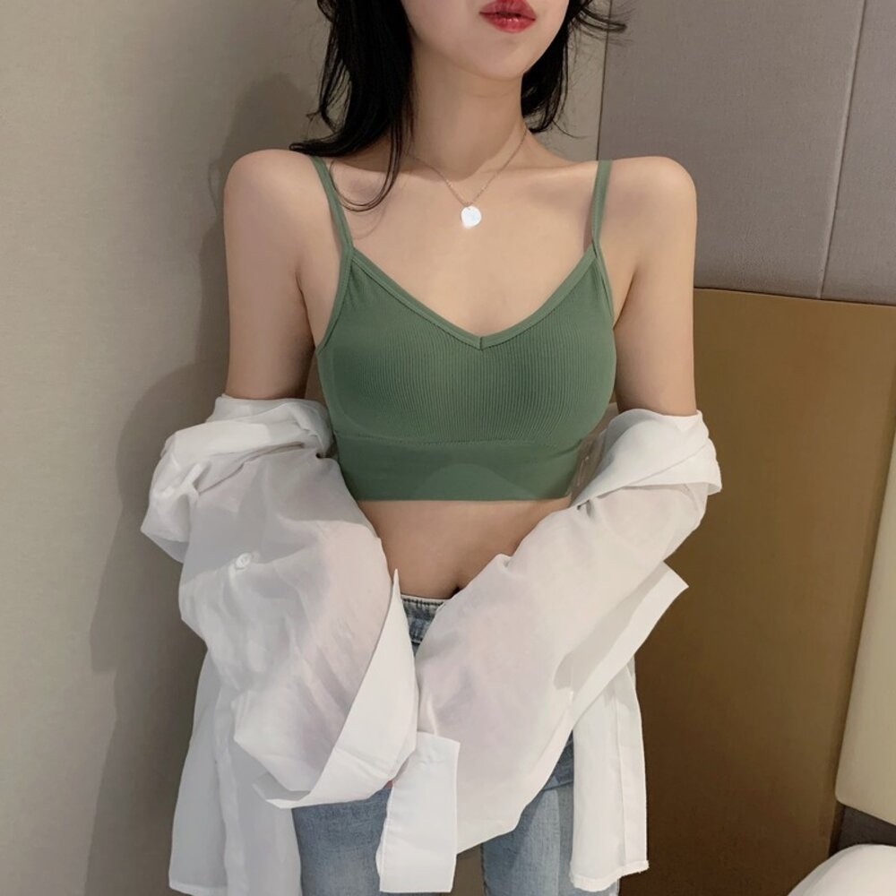 【台灣發貨】韓版美背交叉無痕背心 小可愛 背心 衣服 女裝 上衣【V105】-細節圖7