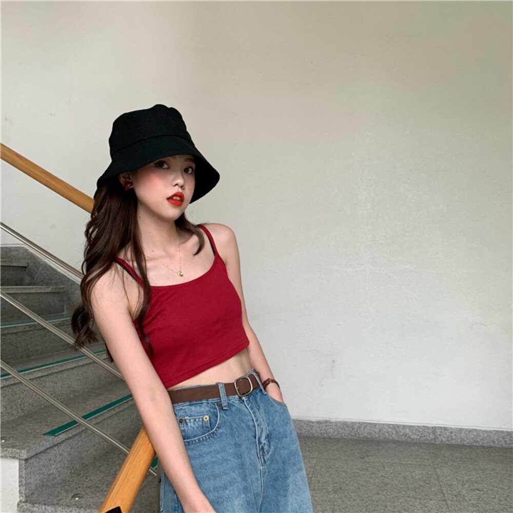 【台灣發貨】韓版設計感網紅短版內搭背心 小可愛 背心 衣服 女裝 上衣【V108】-細節圖3