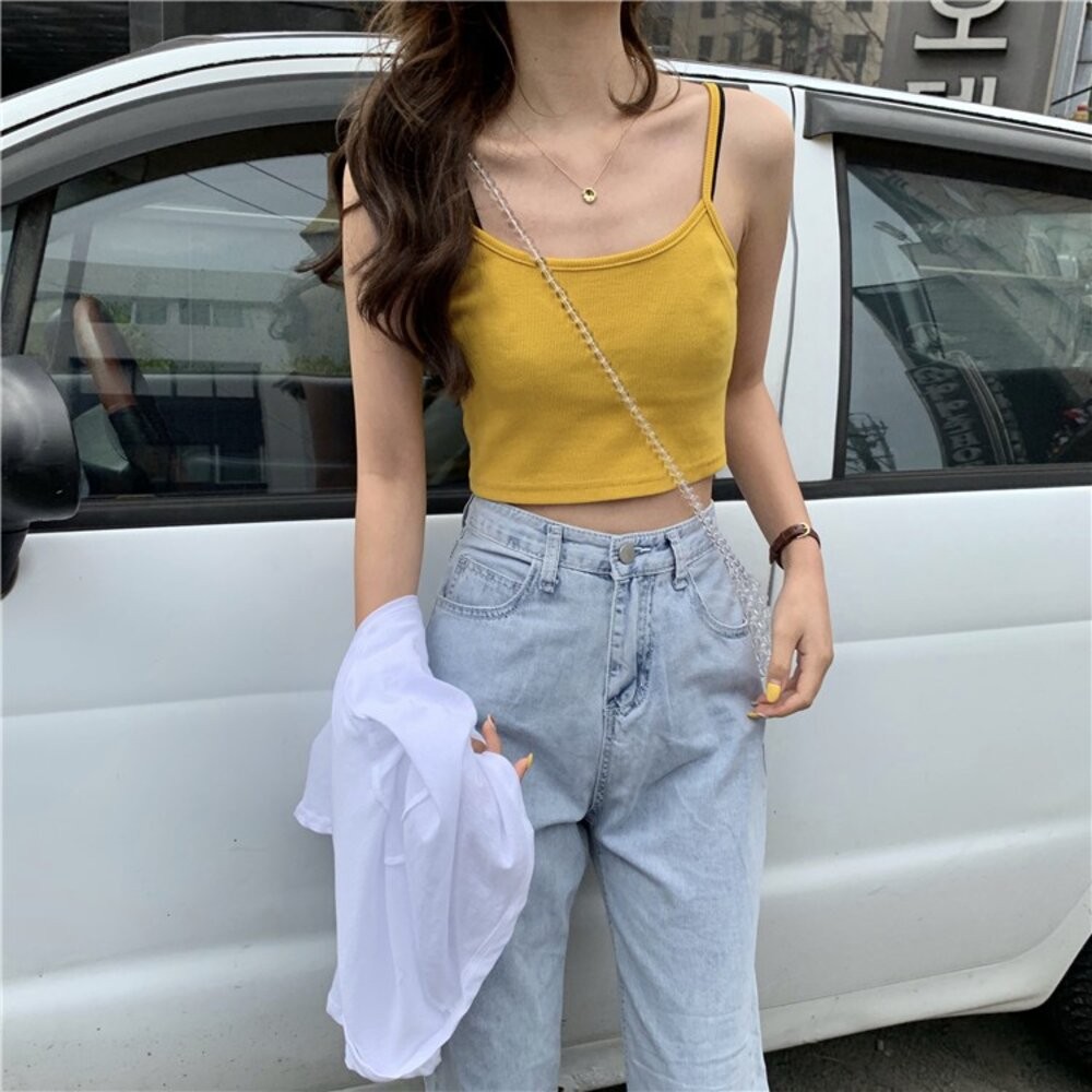 【台灣發貨】韓版設計感網紅短版內搭背心 小可愛 背心 衣服 女裝 上衣【V108】-細節圖8