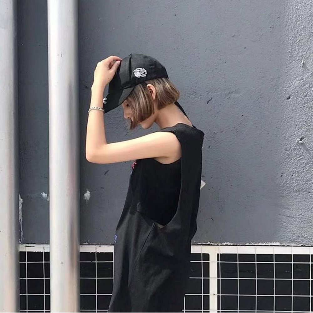 【台灣發貨】韓版假兩件寬鬆無袖中長款圓領背心 小可愛 背心 衣服 女裝 上衣 【V110】-細節圖5