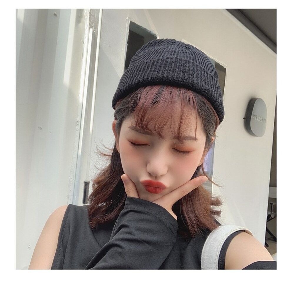 網友狂推 素面短毛帽 短毛帽 短版毛帽 瓜皮帽 毛帽 針織帽 毛線針織帽 地主帽 瓜皮帽-細節圖6