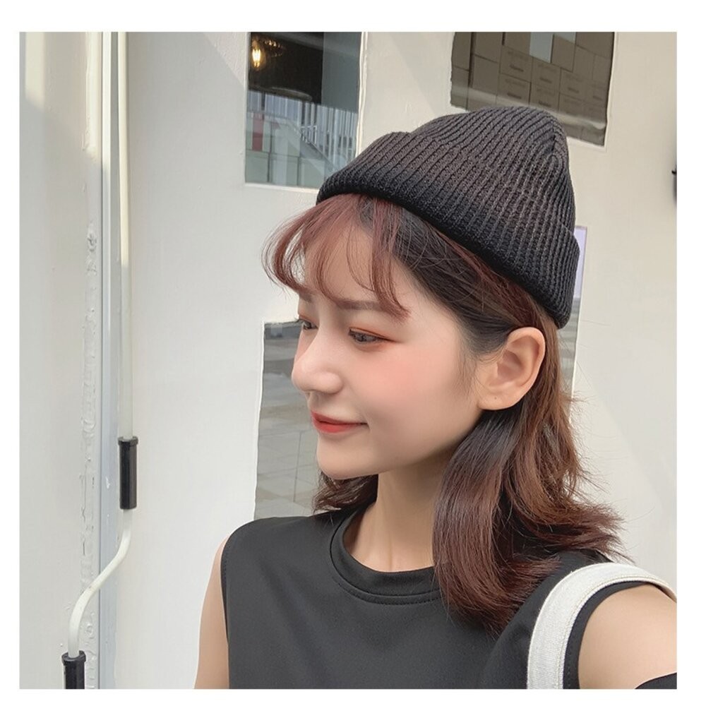 網友狂推 素面短毛帽 短毛帽 短版毛帽 瓜皮帽 毛帽 針織帽 毛線針織帽 地主帽 瓜皮帽-細節圖7