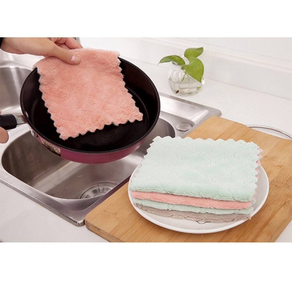 【台灣發貨】超吸水超細纖維珊瑚絨抹布 洗碗布 擦手巾 毛巾 抹布 洗車-細節圖2