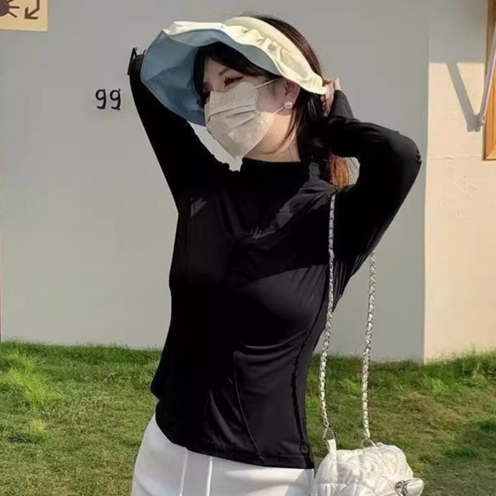 【台灣發貨】韓版透氣冰絲防曬外套 外套 防曬外套 女裝 上衣 衣服【J335】-細節圖7